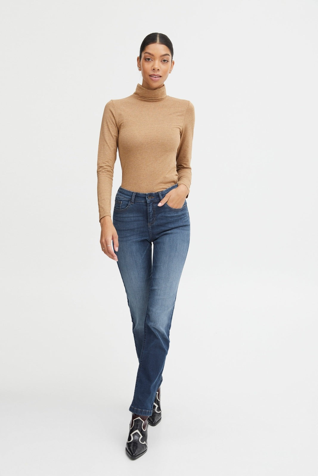 B Young Luni Straight Denim Jeans - Dark Ink 3 Shaws Department Stores