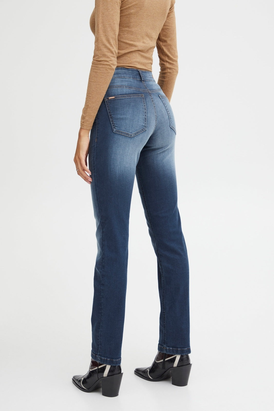 B Young Luni Straight Denim Jeans - Dark Ink 2 Shaws Department Stores