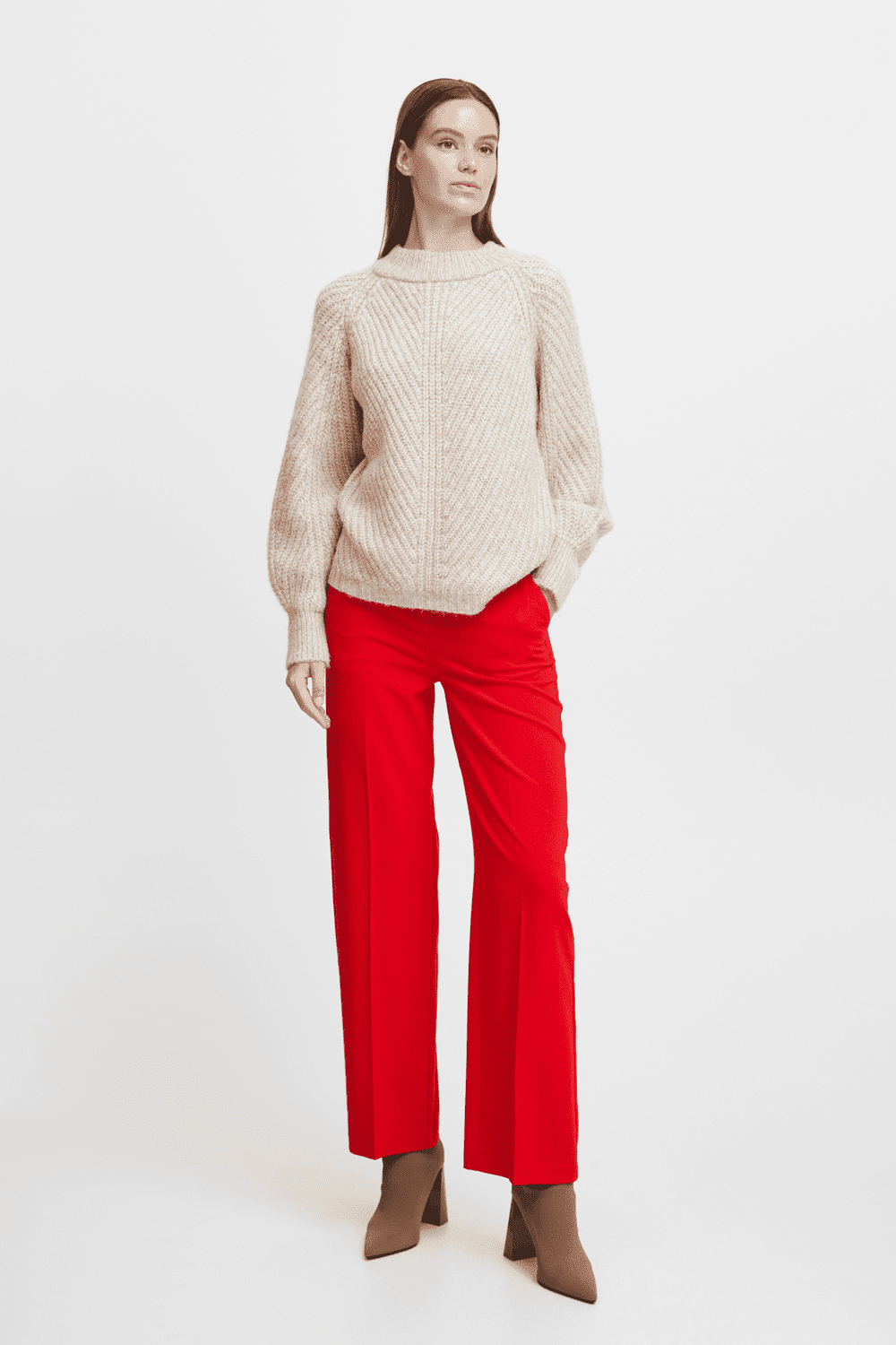 B.young Danta Wide Leg Pant - Red 4 Shaws Department Stores