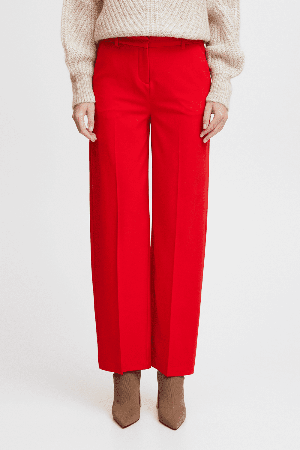 B.young Danta Wide Leg Pant - Red 1 Shaws Department Stores