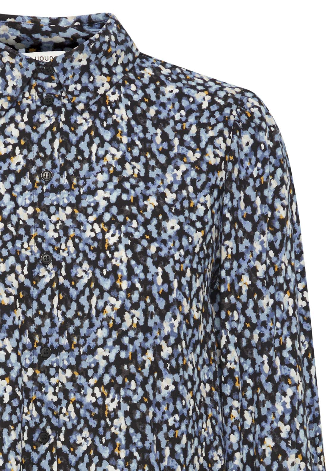 B Young Josa Puff Shirt - Dusty Blue Flower Mix 7 Shaws Department Stores