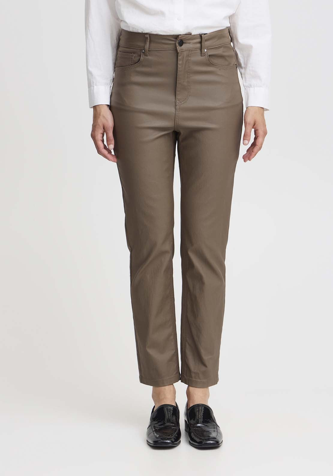 B Young Kiko Casual Trousers - Walnut 2 Shaws Department Stores