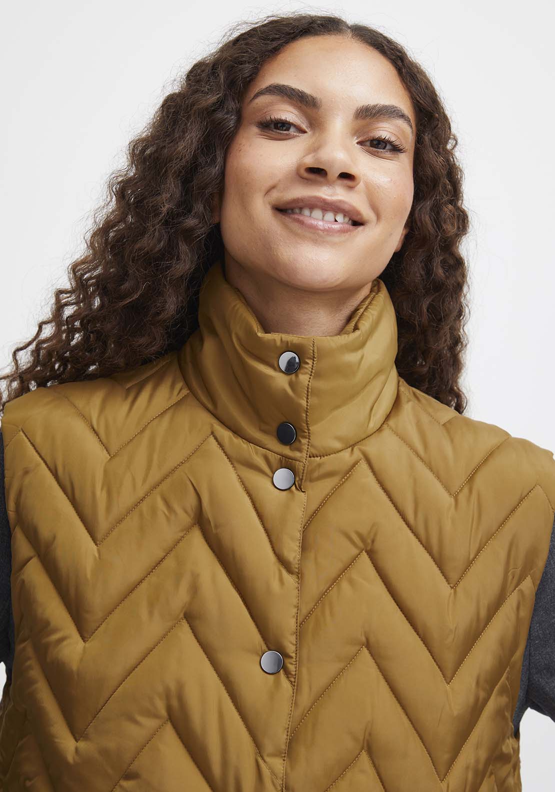 B Young Amaxa Waistcoat - Dull Gold 4 Shaws Department Stores