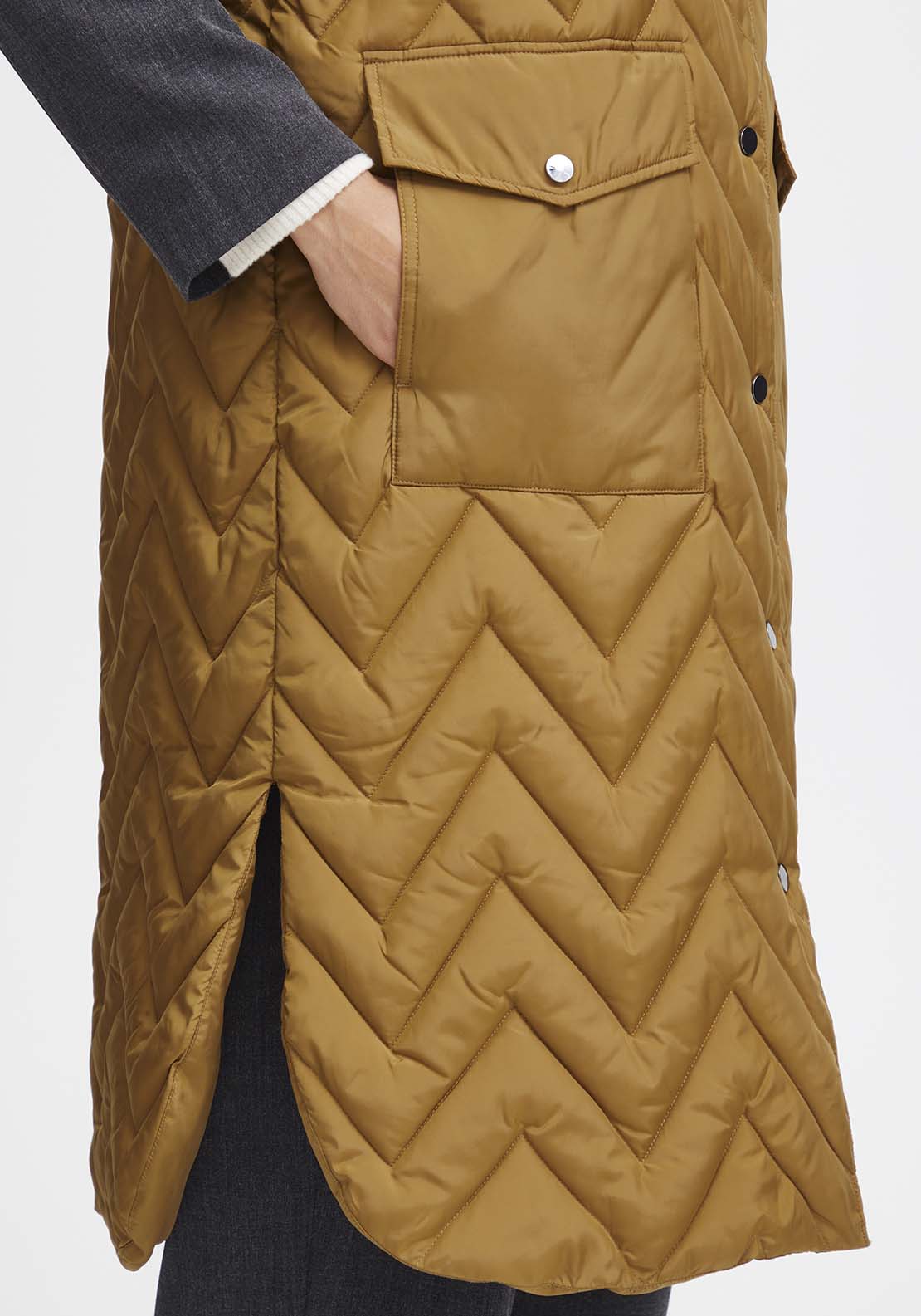 B Young Amaxa Waistcoat - Dull Gold 5 Shaws Department Stores