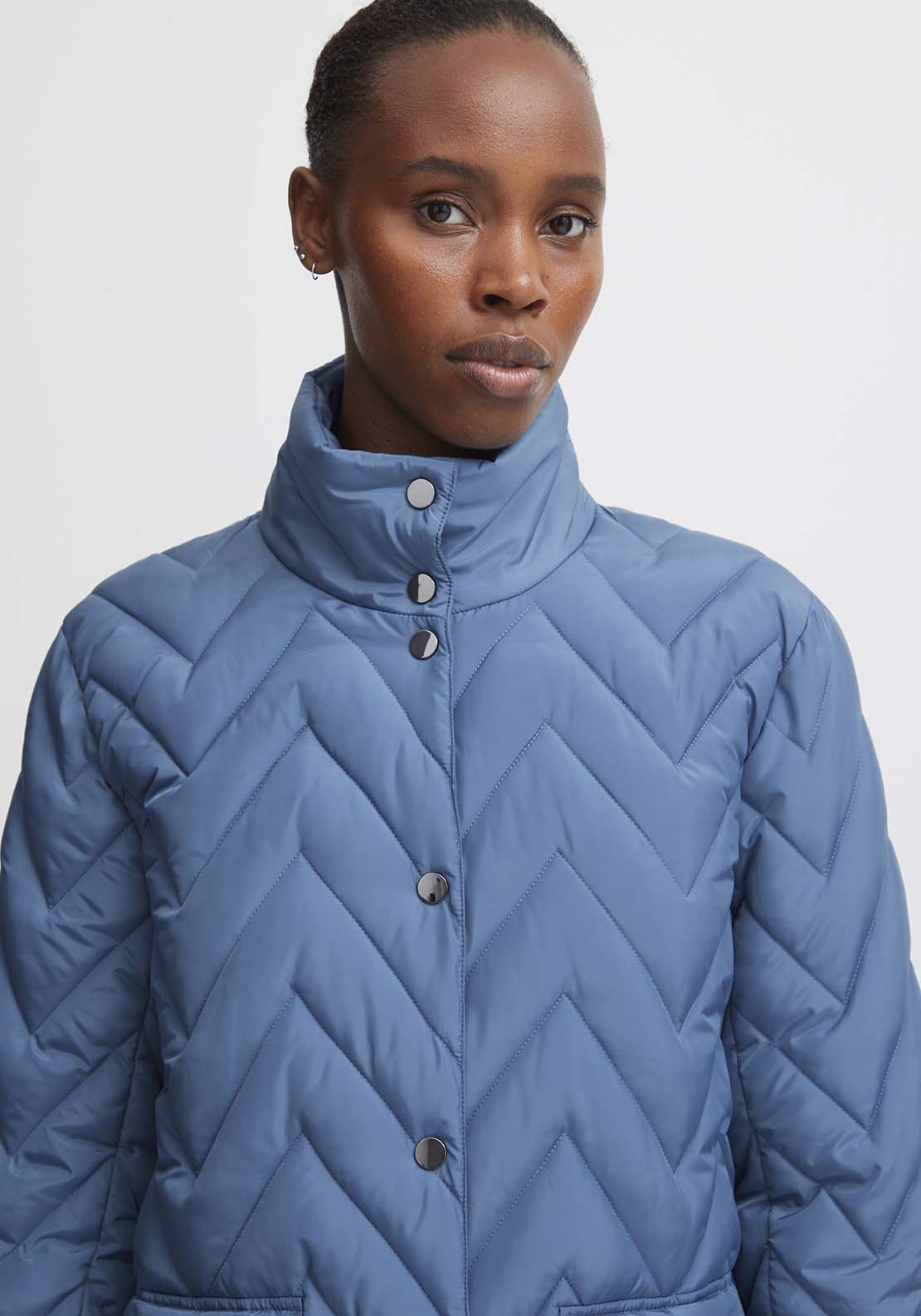 B Young Amaxa Long Sleeve Coat - Blue Horizon 4 Shaws Department Stores
