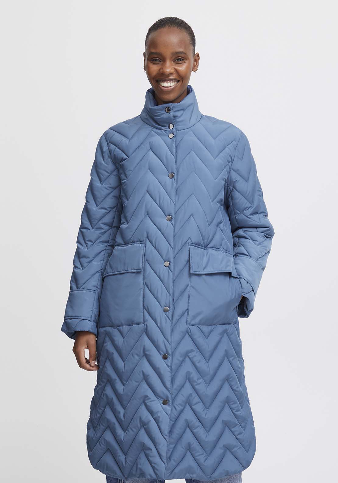 B Young Amaxa Long Sleeve Coat - Blue Horizon 2 Shaws Department Stores