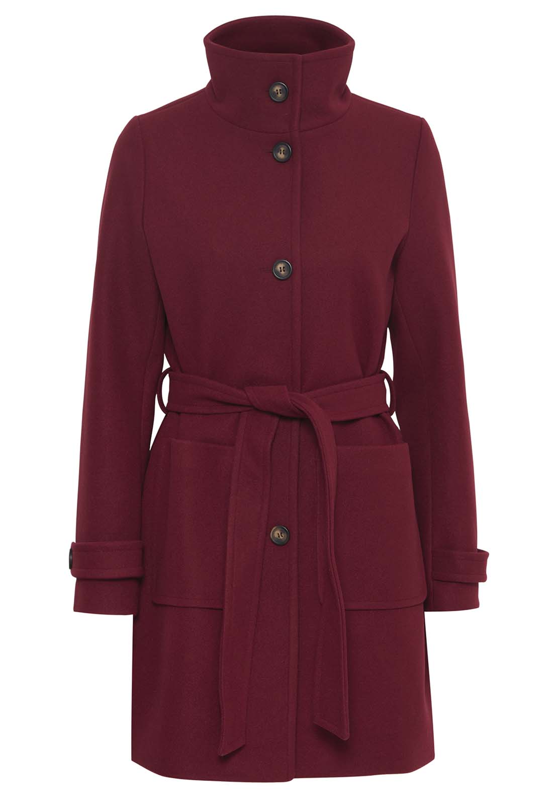 B Young Cilia Long Sleeve Coat - Pomegranate 6 Shaws Department Stores