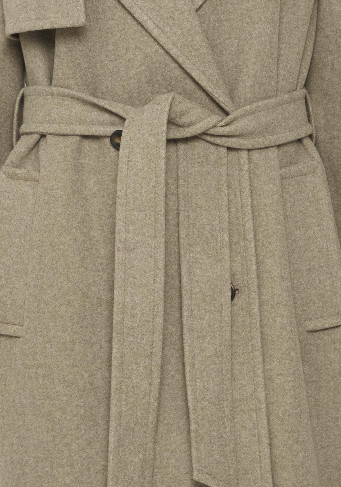 B Young Cilia Long Sleeve Trench Coat - Sepia Tint Melange 7 Shaws Department Stores