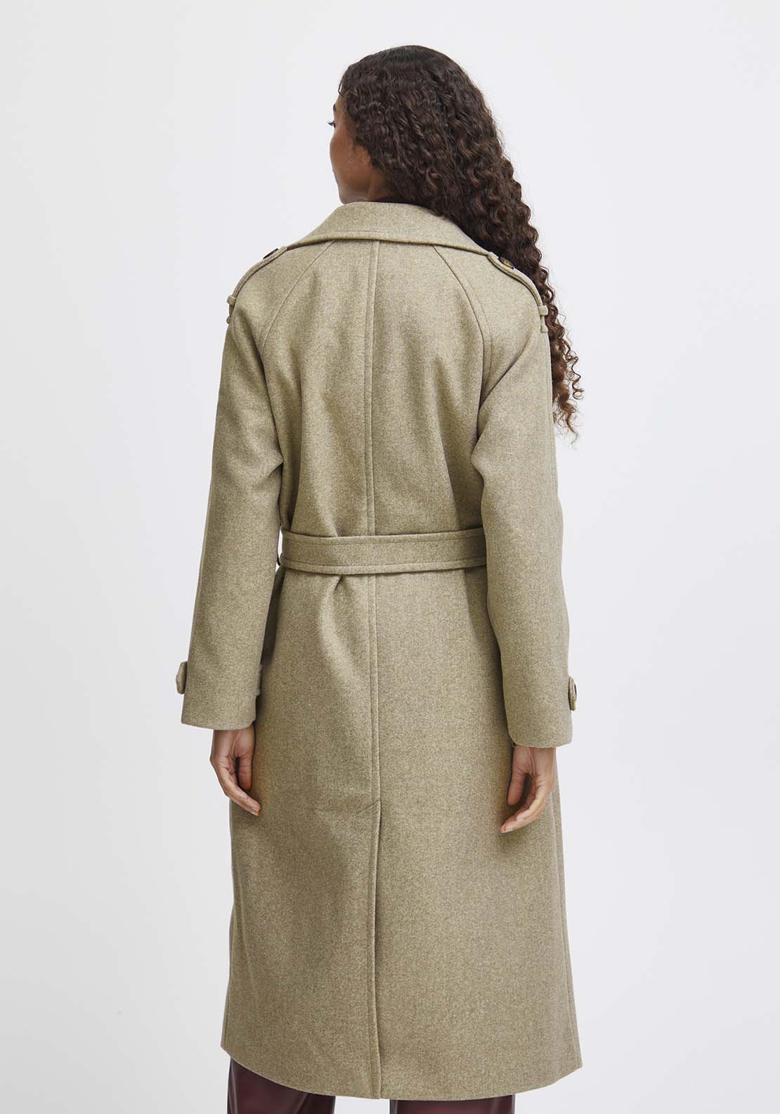 B Young Cilia Long Sleeve Trench Coat - Sepia Tint Melange 3 Shaws Department Stores