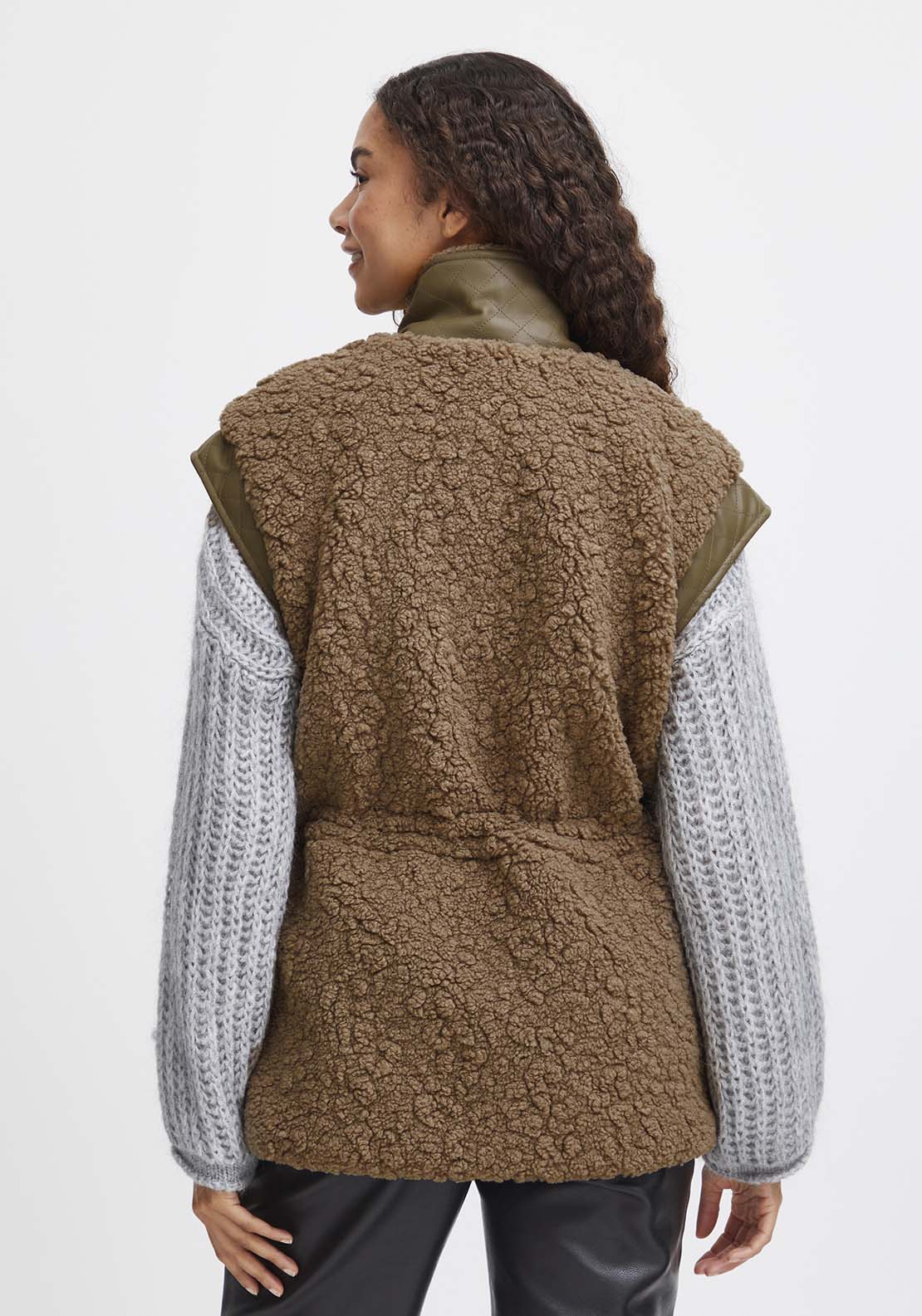 B Young Anamaj Waistcoat - Walnut 5 Shaws Department Stores