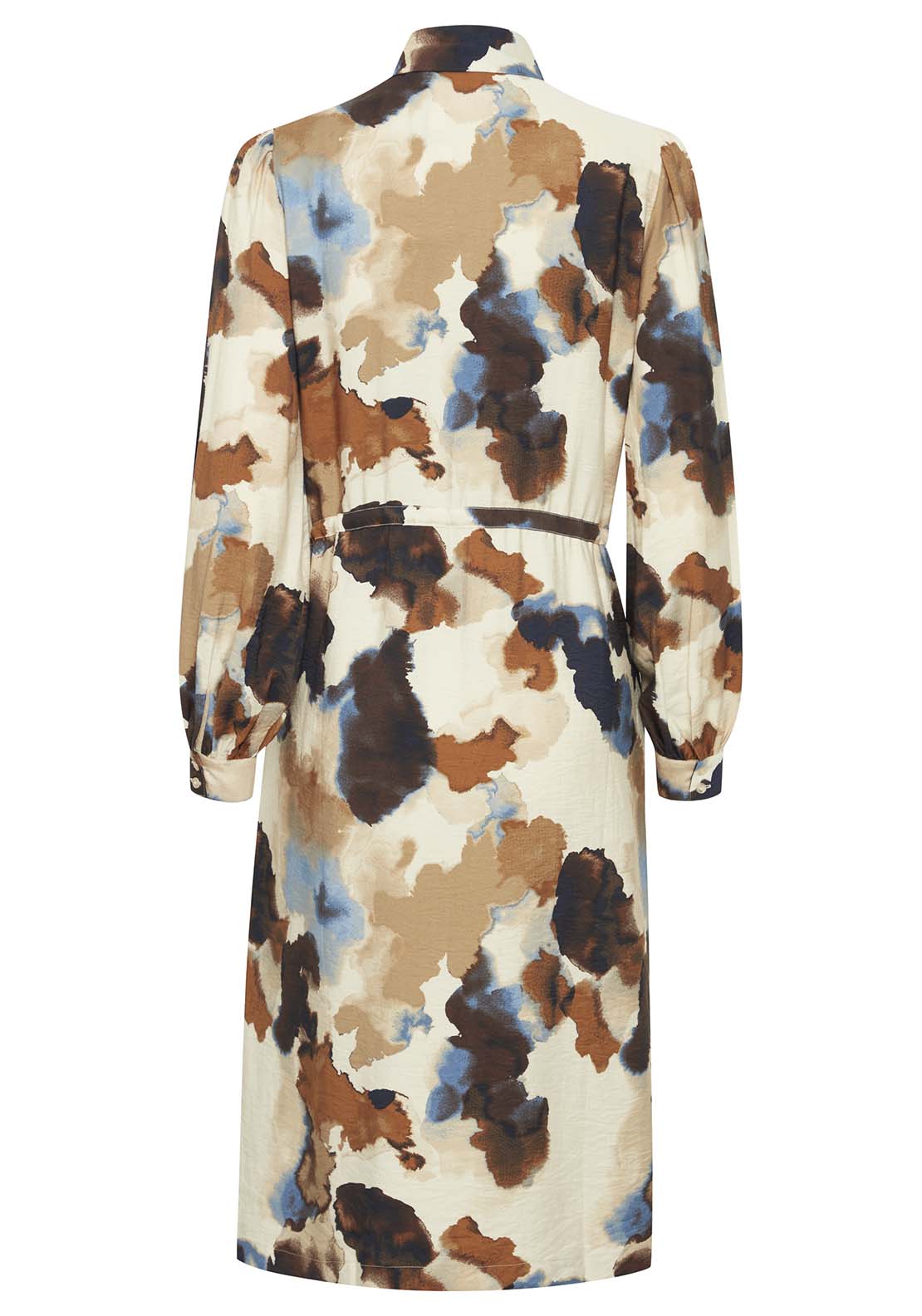 B Young Knee Length Long Sleeve Shirt Dress - Birch Watercolor Mix 8 Shaws Department Stores