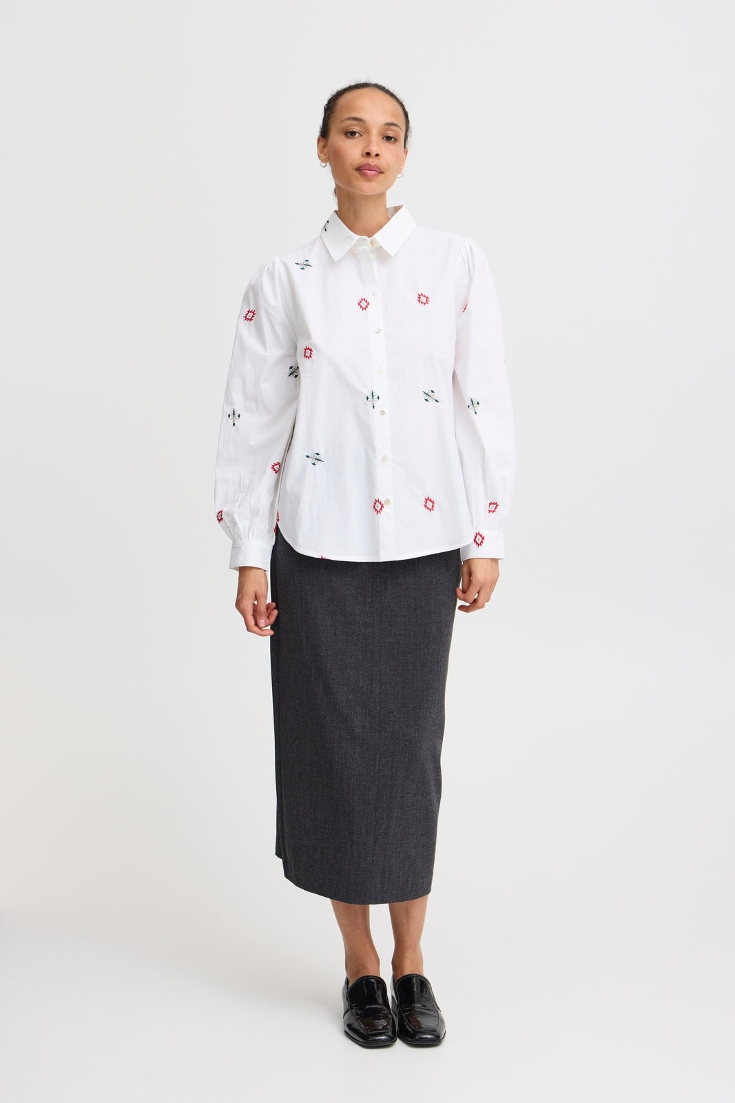 B Young Icia Long Sleeve Shirt - Sea Moss Mix 4 Shaws Department Stores