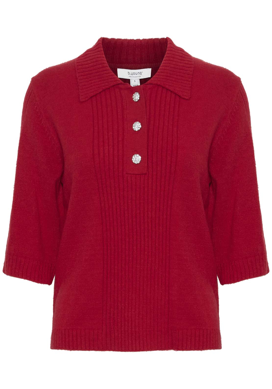 B Young Manina Polo Jumper - Scarlet Sage 1 Shaws Department Stores