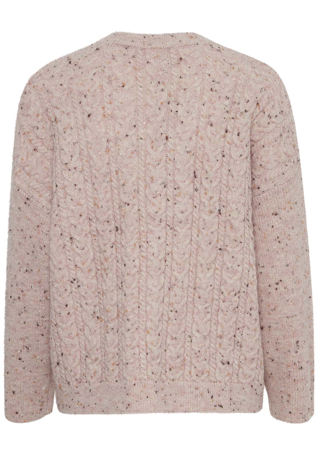 B Young Nata V Neck Jumper - Pale Mauve Melange 1 Shaws Department Stores