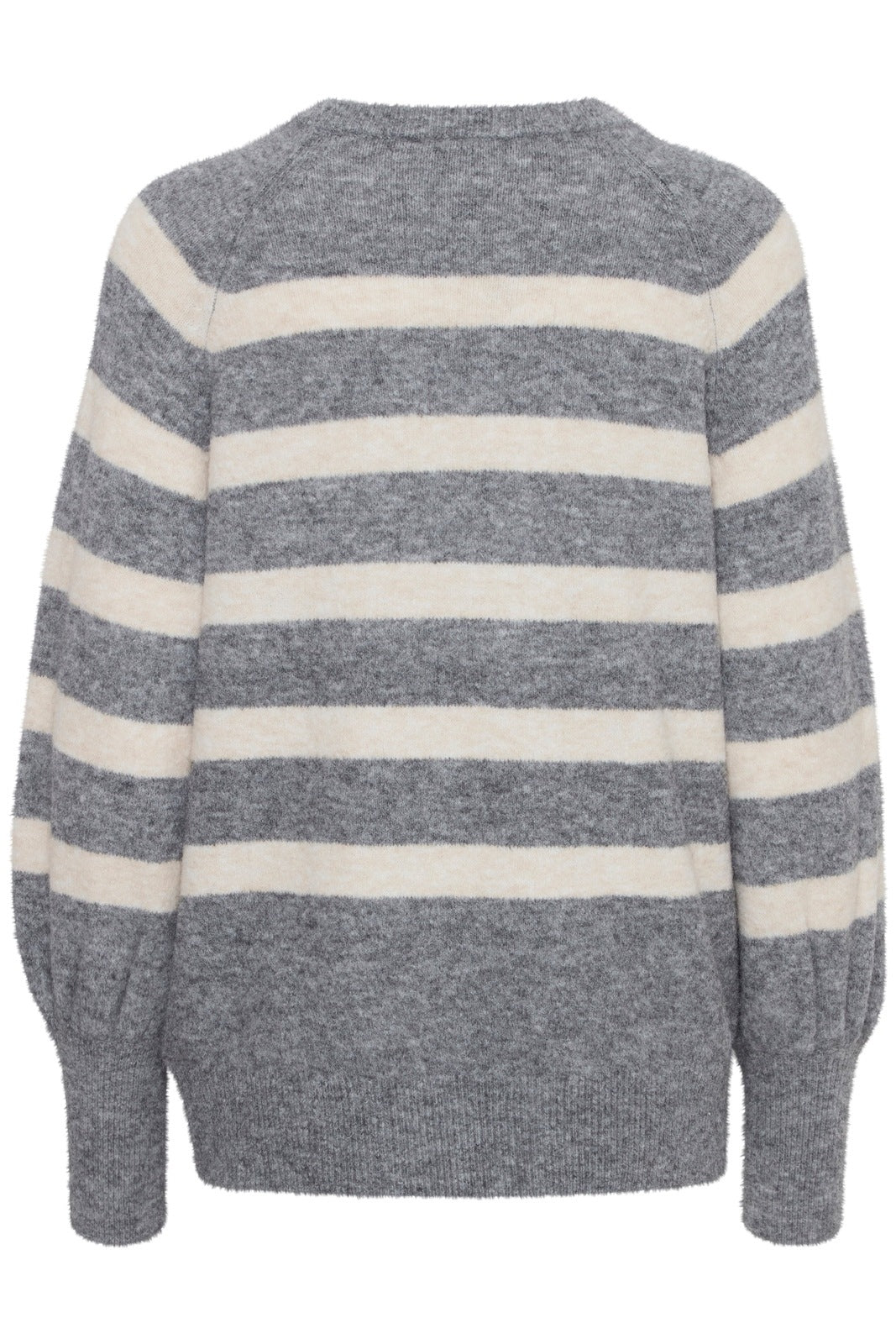 B Young Omea Striped Jumper - Mid Grey Melange Mix 2 Shaws Department Stores
