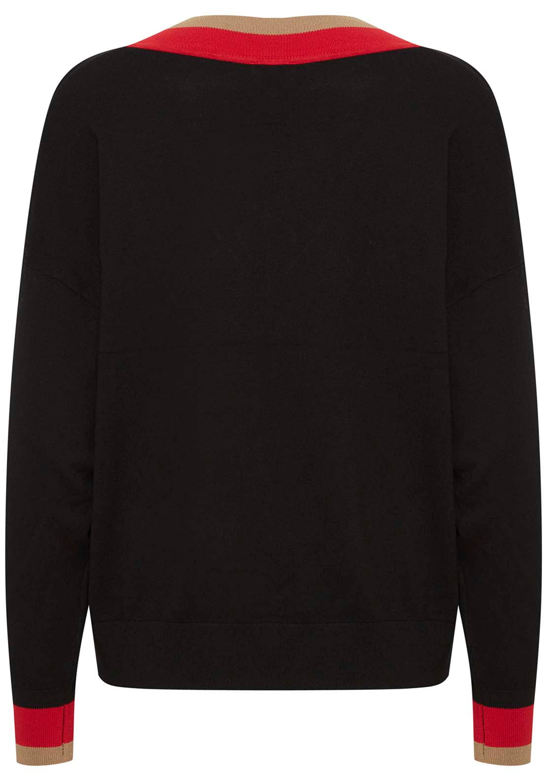 B Young Morla Loose Fit V Neck Jumper - Black 7 Shaws Department Stores