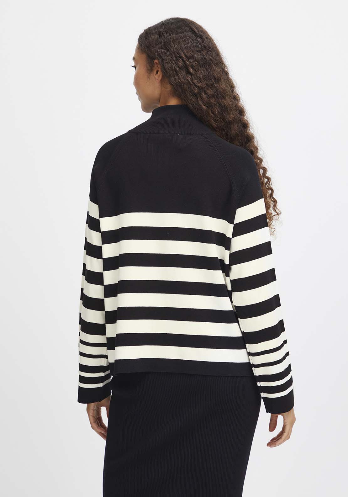 B Young Morla Loose Fit V Neck Jumper - Black Mix 2 Shaws Department Stores