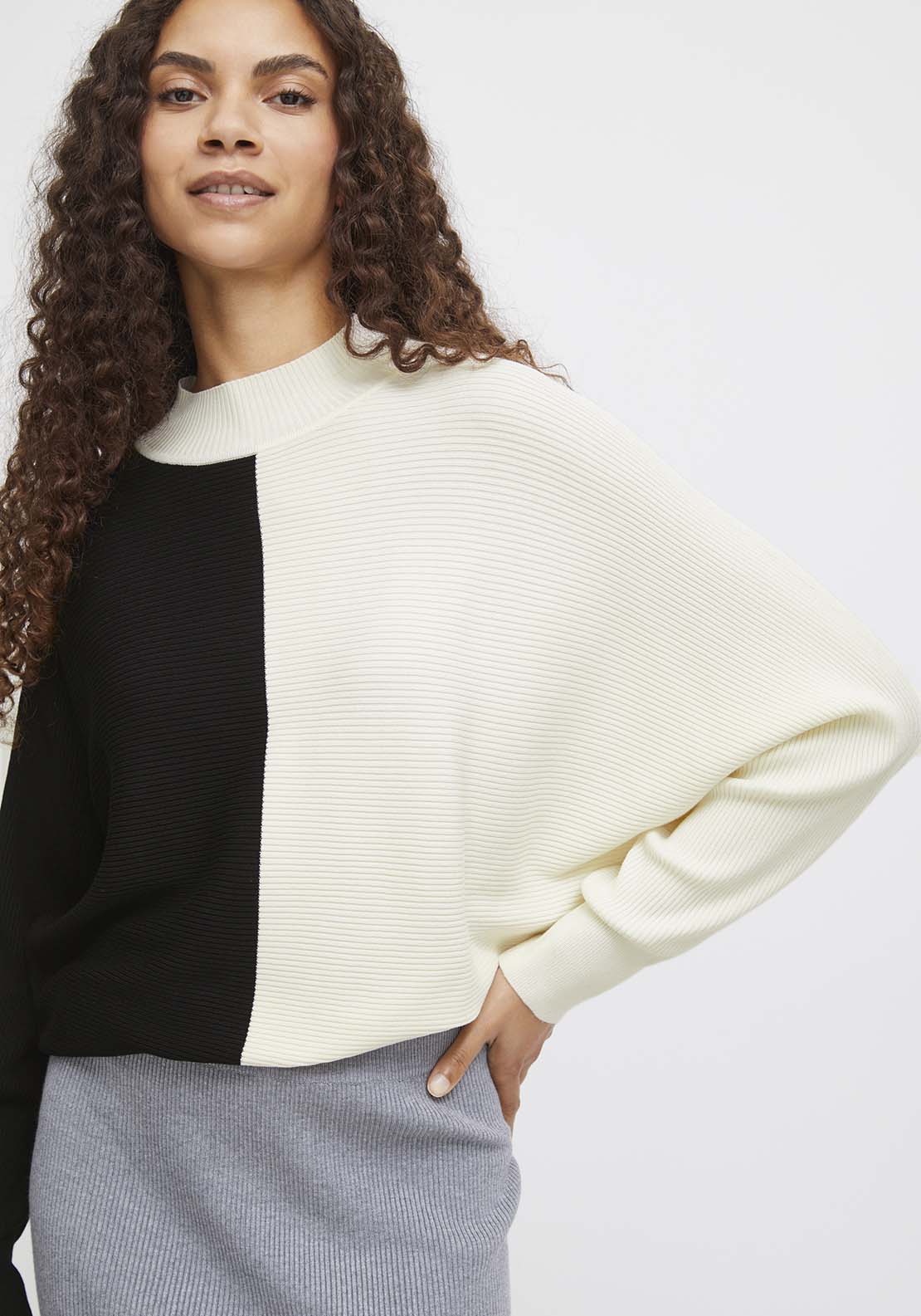 B Young Morla Rib Jumper - Birch Mix 2 Shaws Department Stores