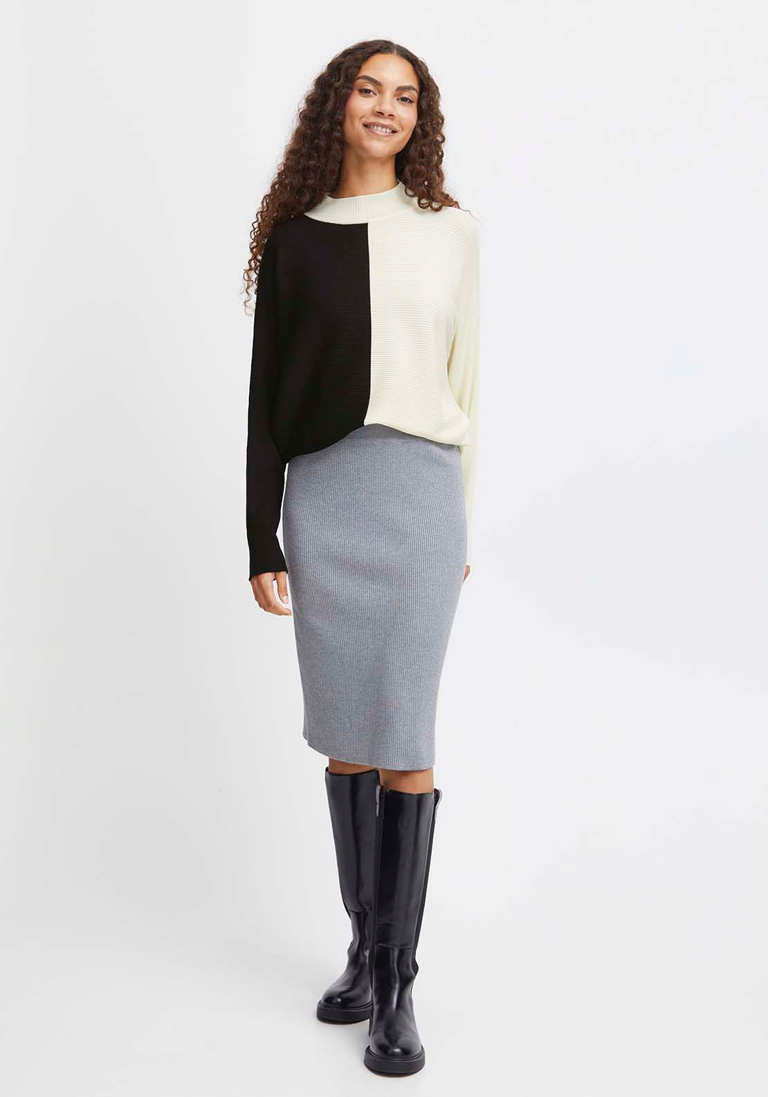 B Young Morla Rib Jumper - Birch Mix 5 Shaws Department Stores