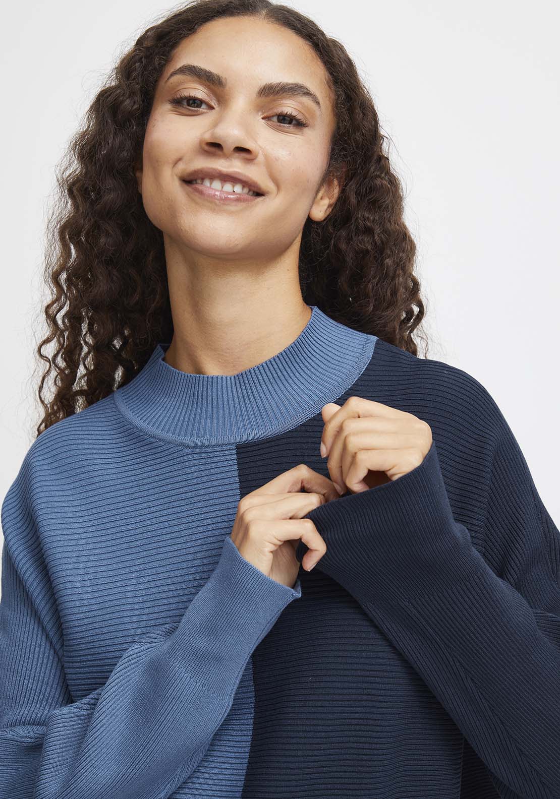 B Young Morla Rib Jumper - Blue Horizon Mix 2 Shaws Department Stores