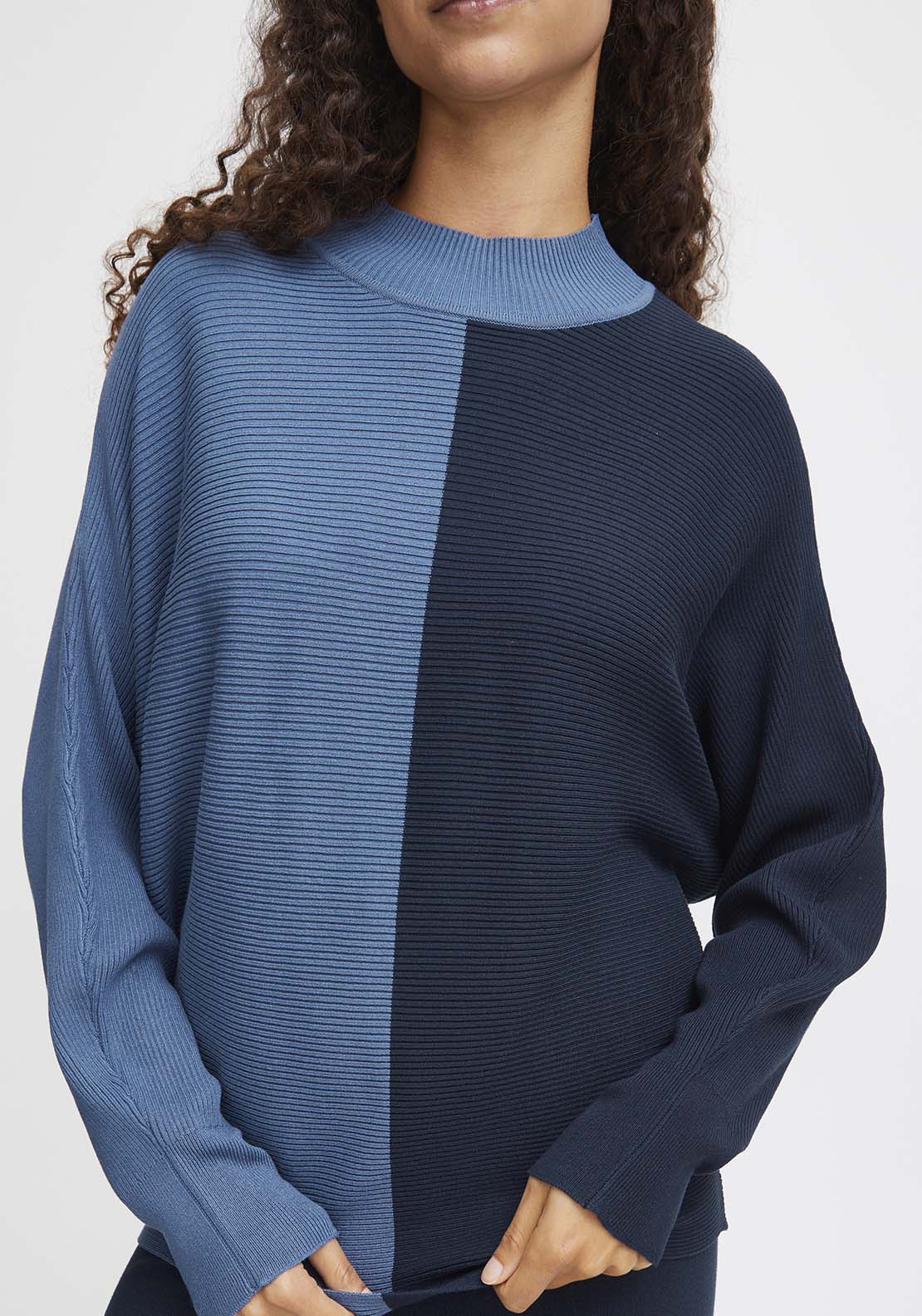 B Young Morla Rib Jumper - Blue Horizon Mix 3 Shaws Department Stores