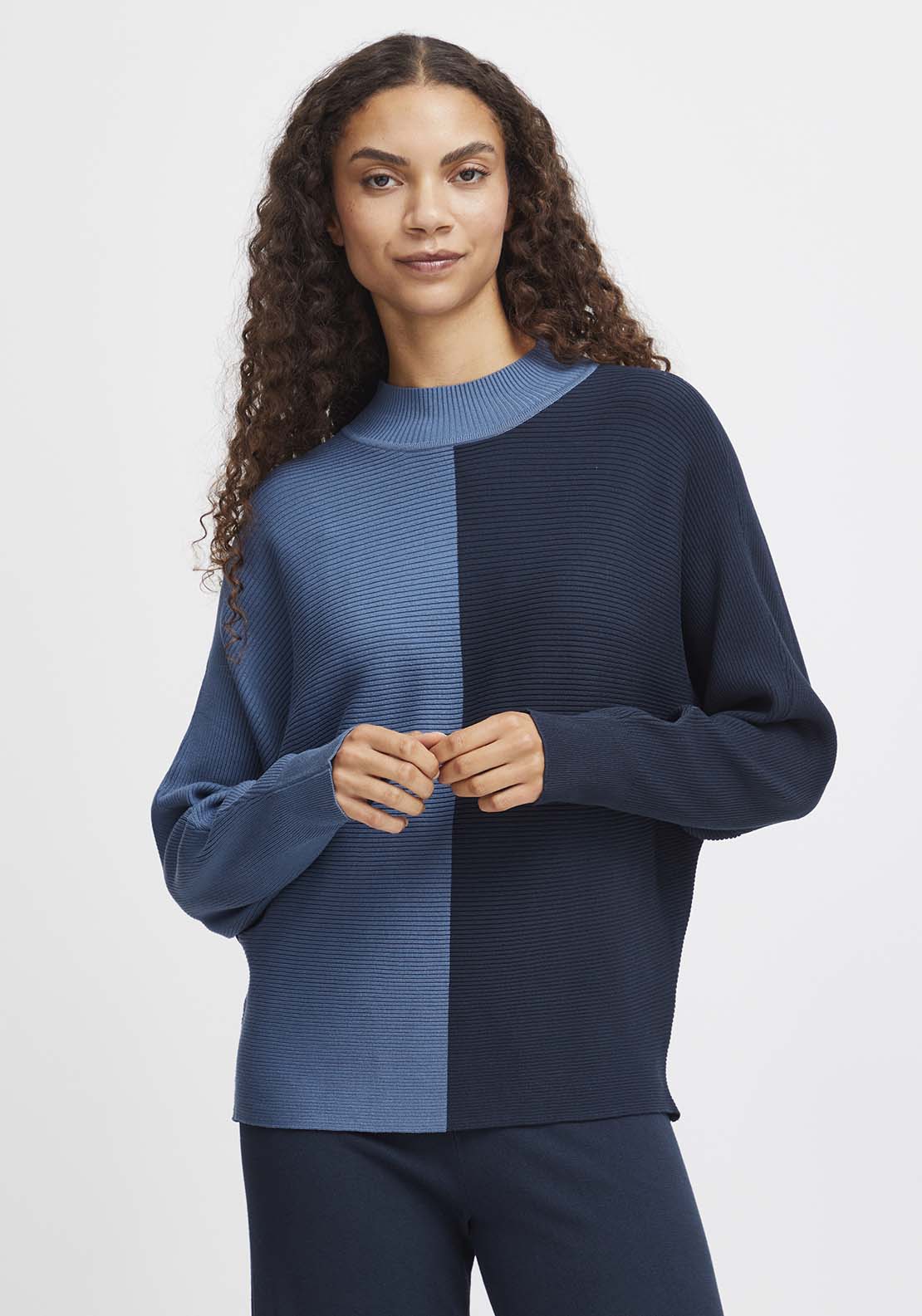 B Young Morla Rib Jumper - Blue Horizon Mix 1 Shaws Department Stores