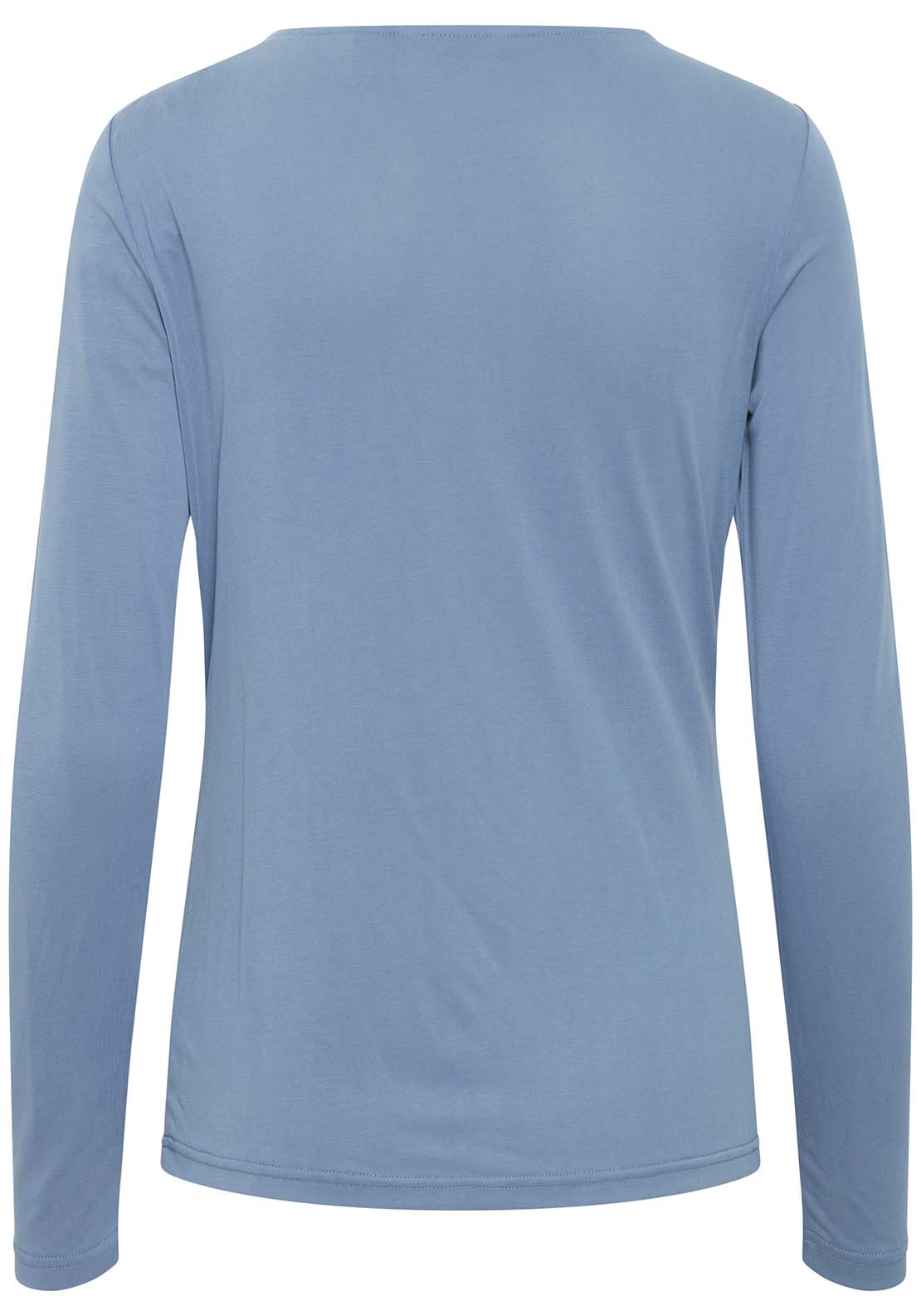 B Young Perl Drape T-Shirt - Blue Horizon 8 Shaws Department Stores