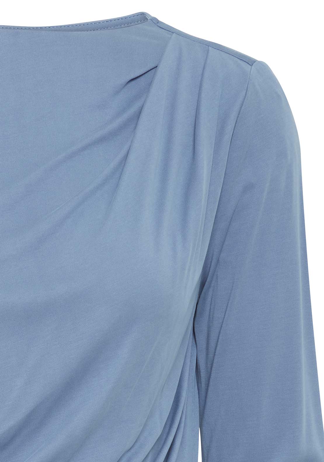 B Young Perl Drape T-Shirt - Blue Horizon 7 Shaws Department Stores