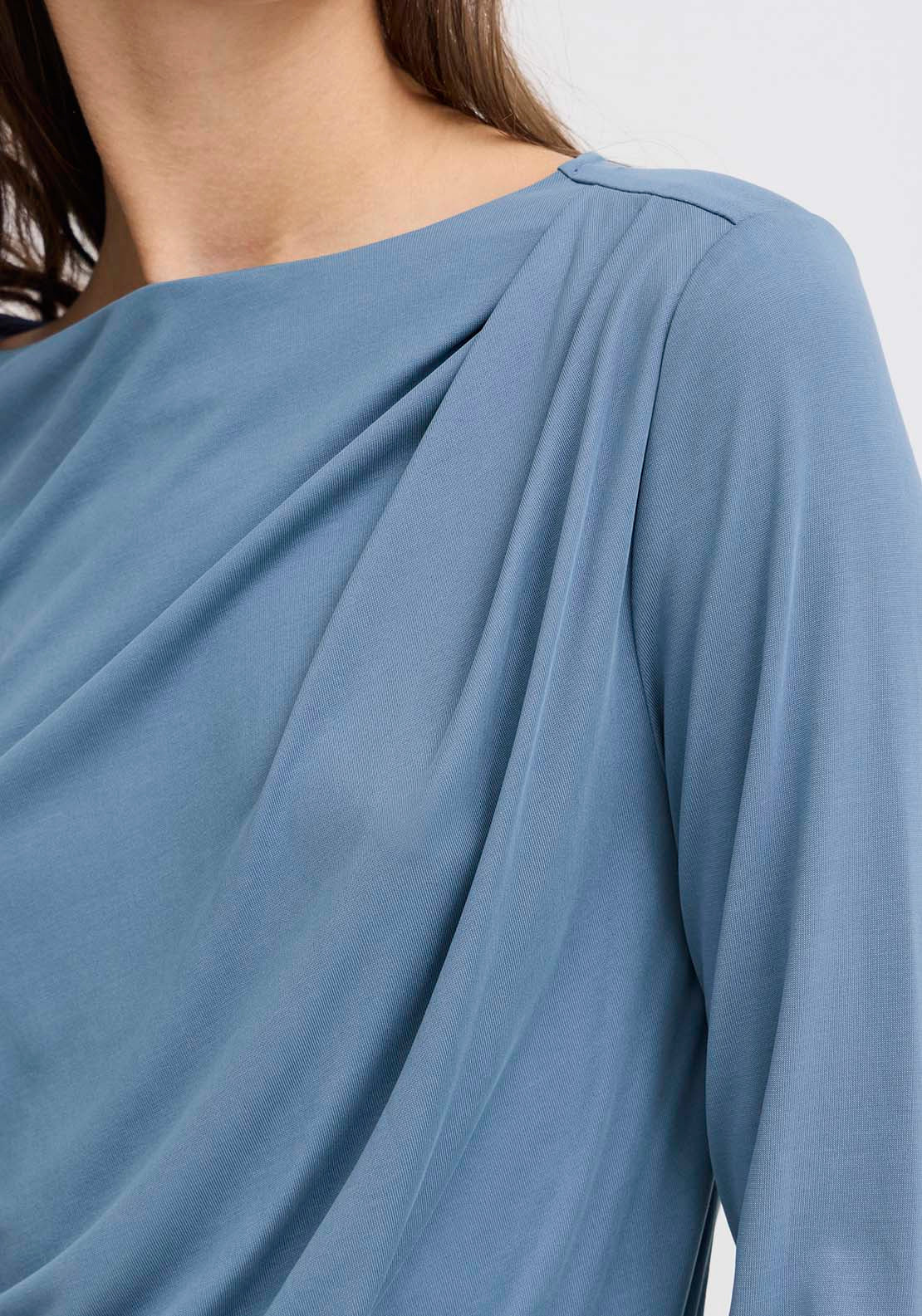 B Young Perl Drape T-Shirt - Blue Horizon 3 Shaws Department Stores