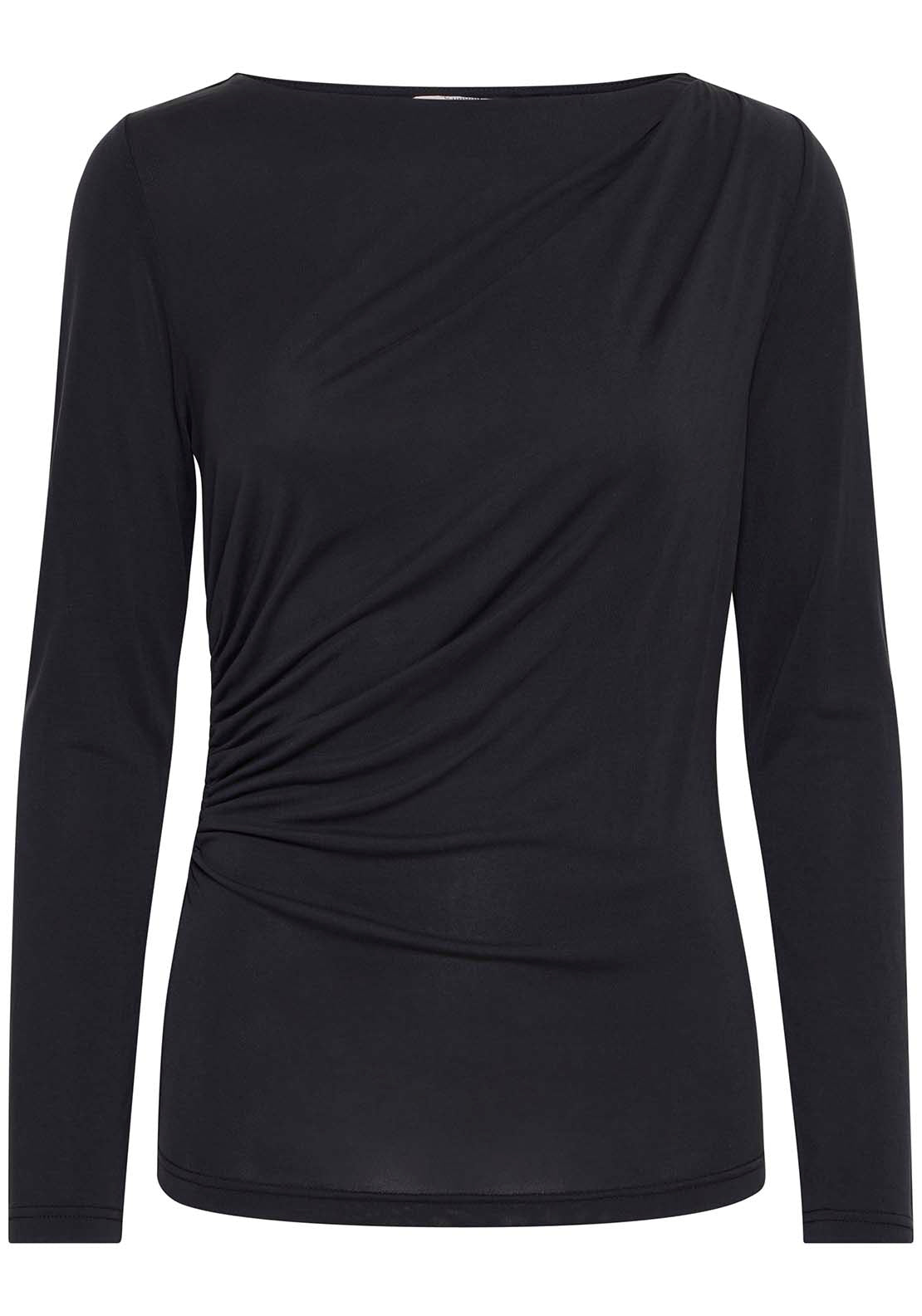 B Young Perl Drape T-Shirt - Black 1 Shaws Department Stores