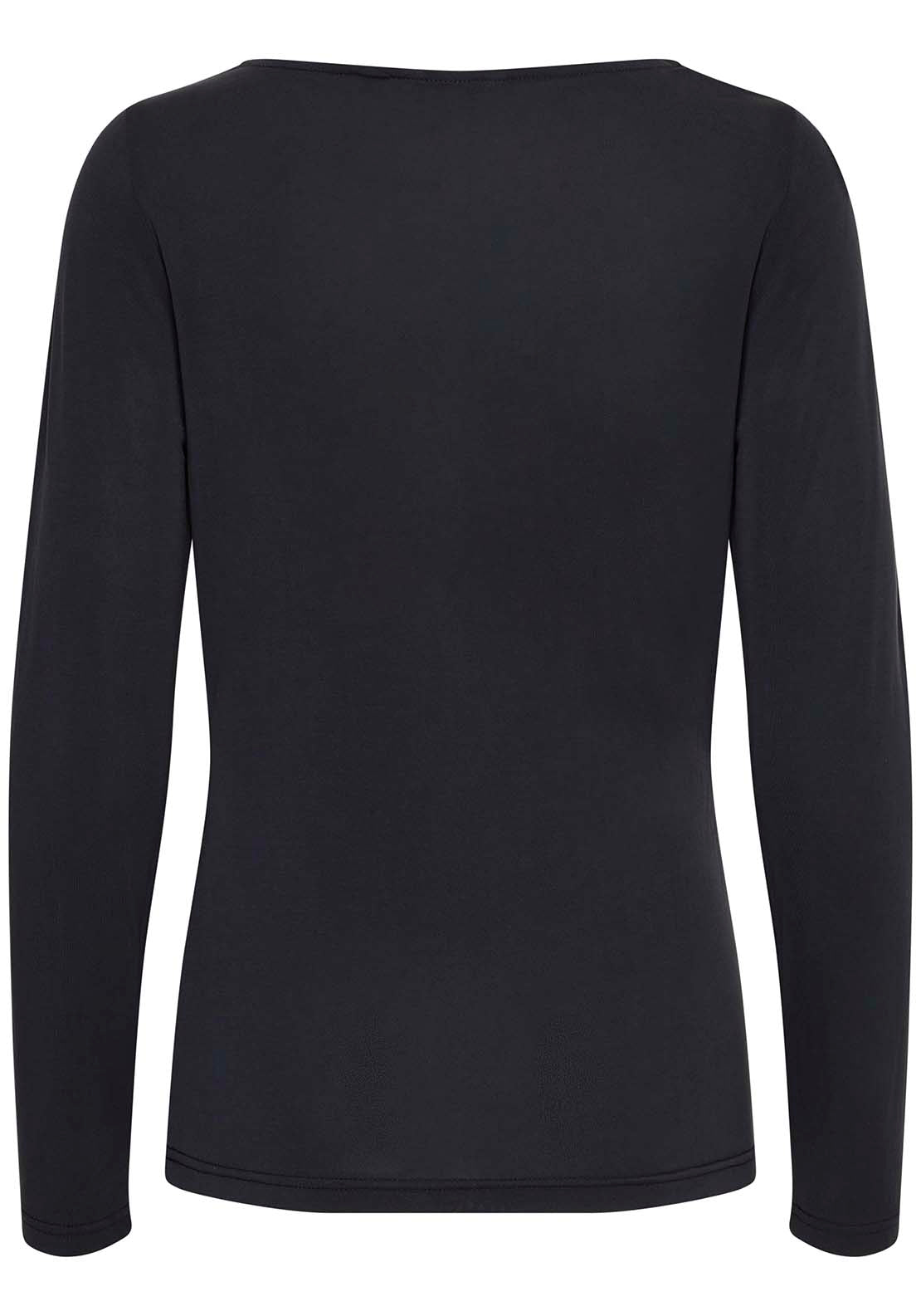 B Young Perl Drape T-Shirt - Black 2 Shaws Department Stores