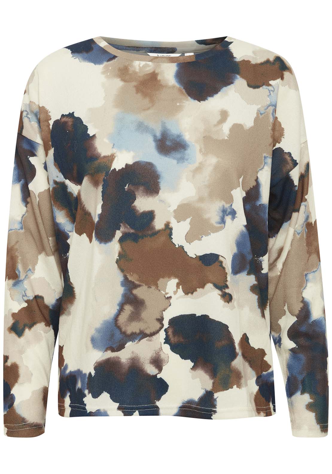 B Young Pieta Crew T-Shirt - Birch Watercolor Mix 4 Shaws Department Stores