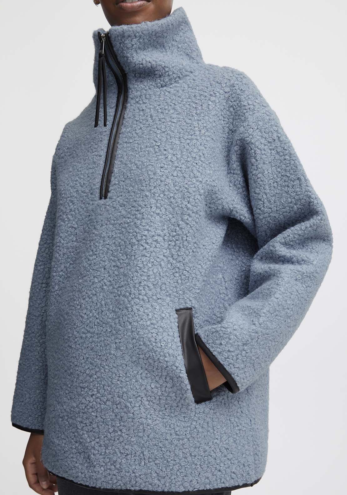 B Young Cidan Pullover - Dusty Blue 4 Shaws Department Stores