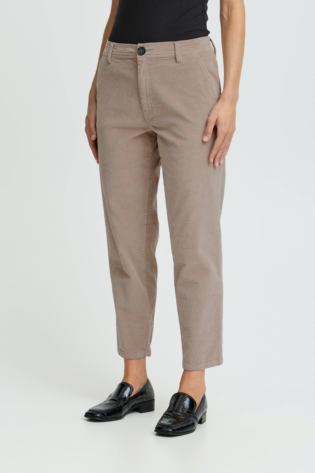 B Young Dasik Cropped Casual Trousers - String 1 Shaws Department Stores