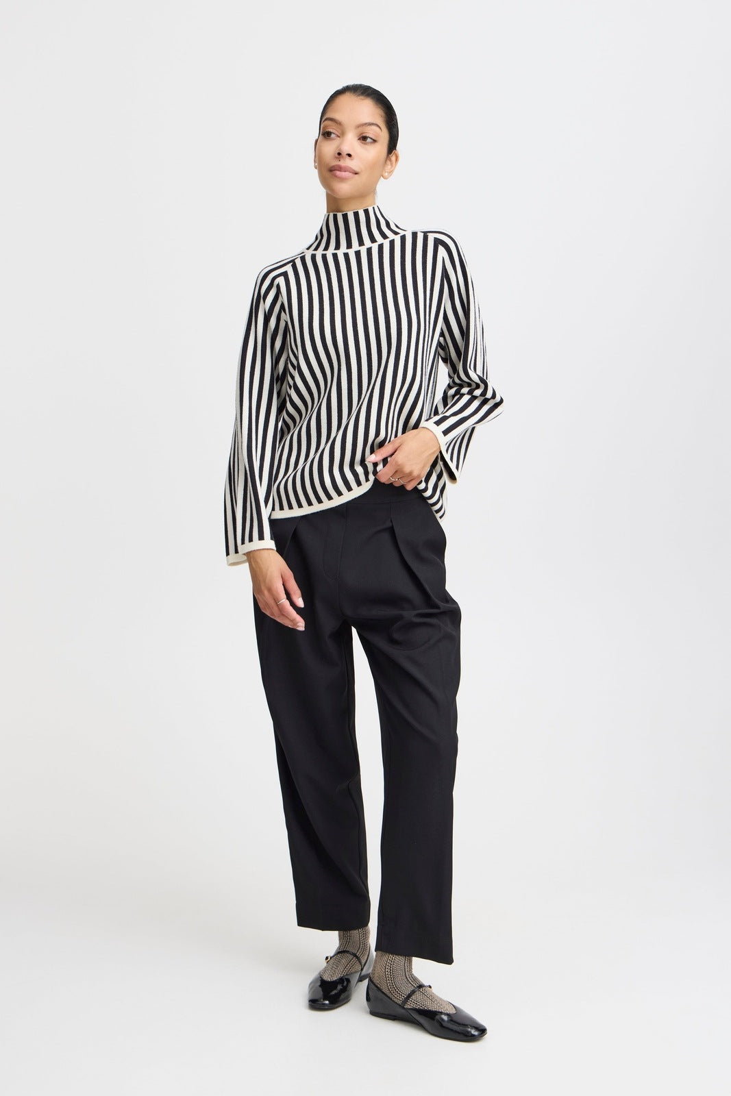 B Young Roll Neck Knit Jumper - Black Mix 5 Shaws Department Stores