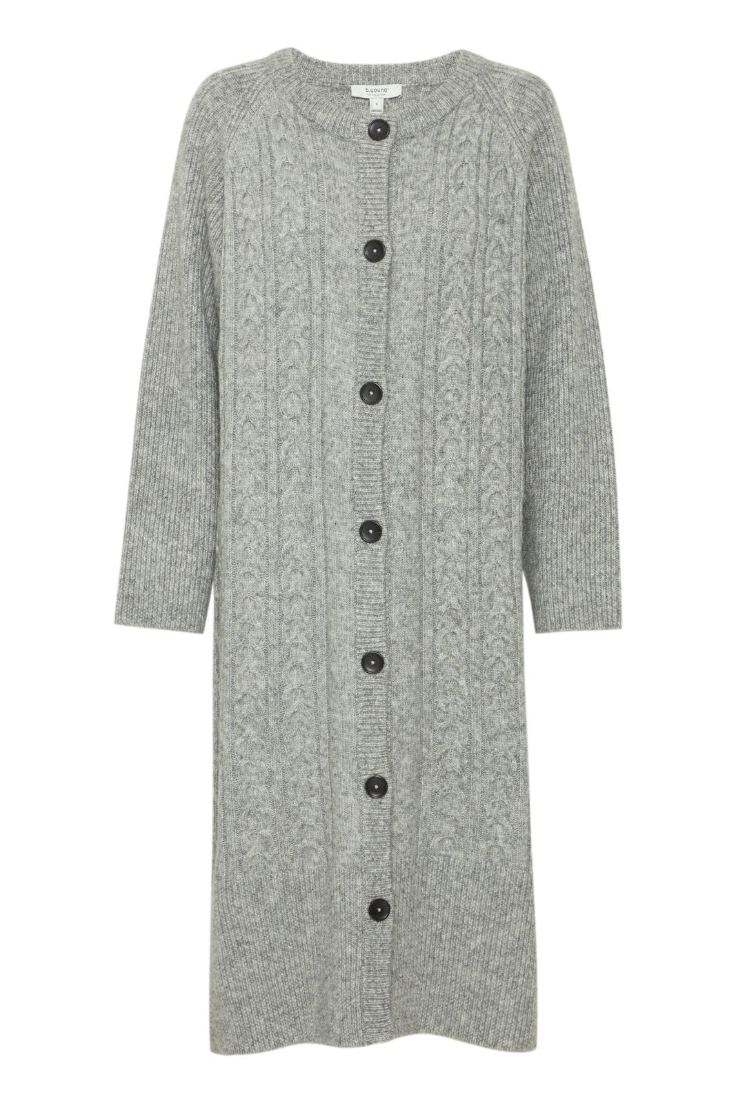 B Young Knit Cardigan - Mid Grey Melange 1 Shaws Department Stores