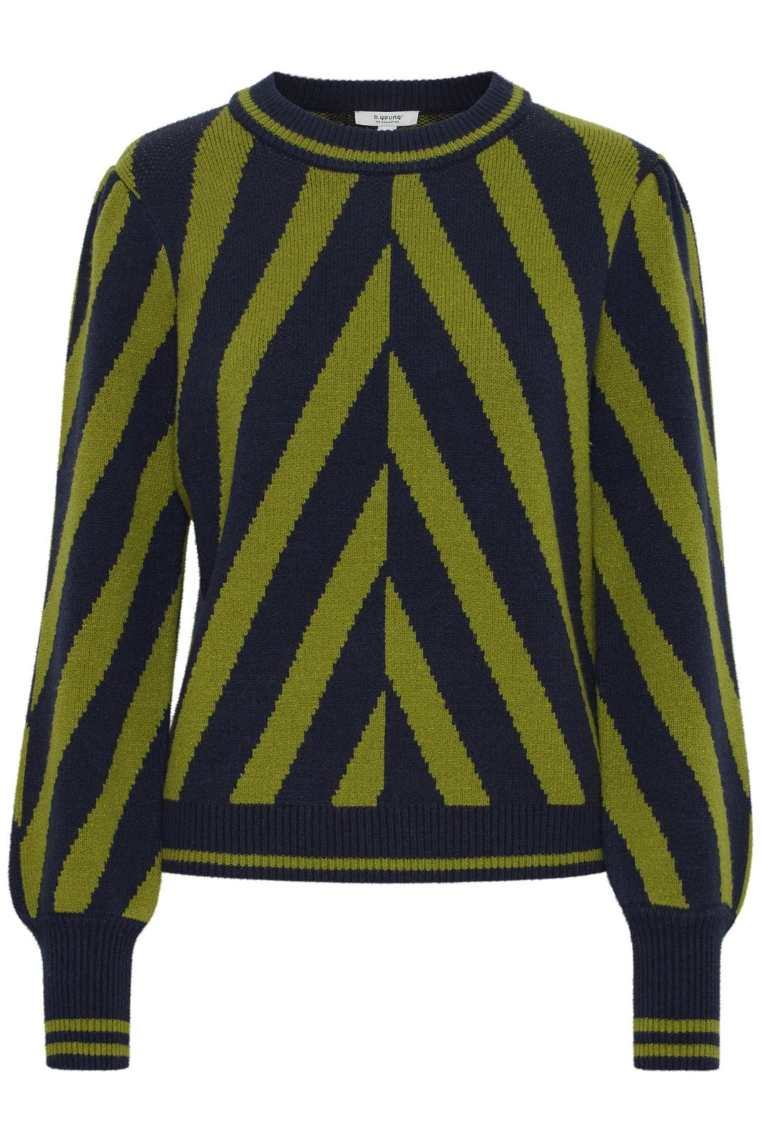 B Young Milo Striped Knit Jumper - Woodbine Mix 6 Shaws Department Stores