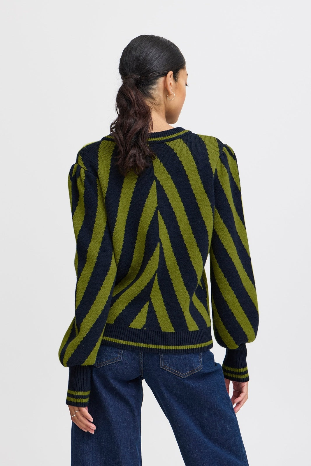 B Young Milo Striped Knit Jumper - Woodbine Mix 4 Shaws Department Stores
