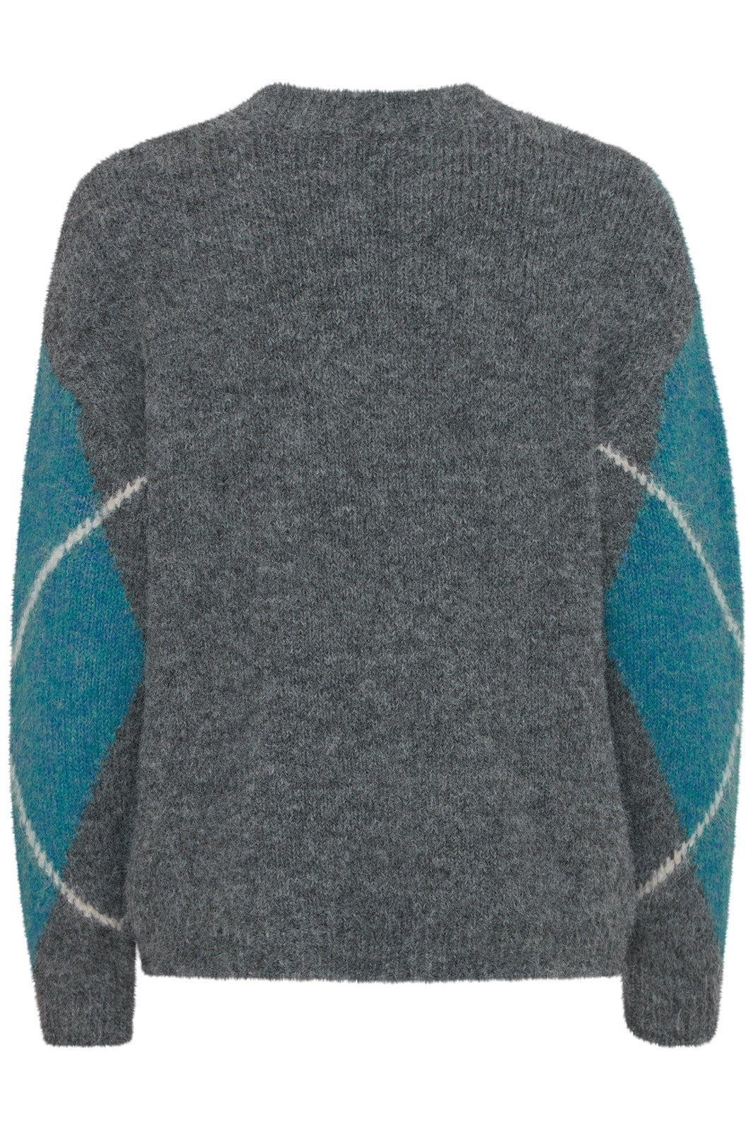 B Young Miller Knit Jumper - Mid Grey Melange Mix 7 Shaws Department Stores