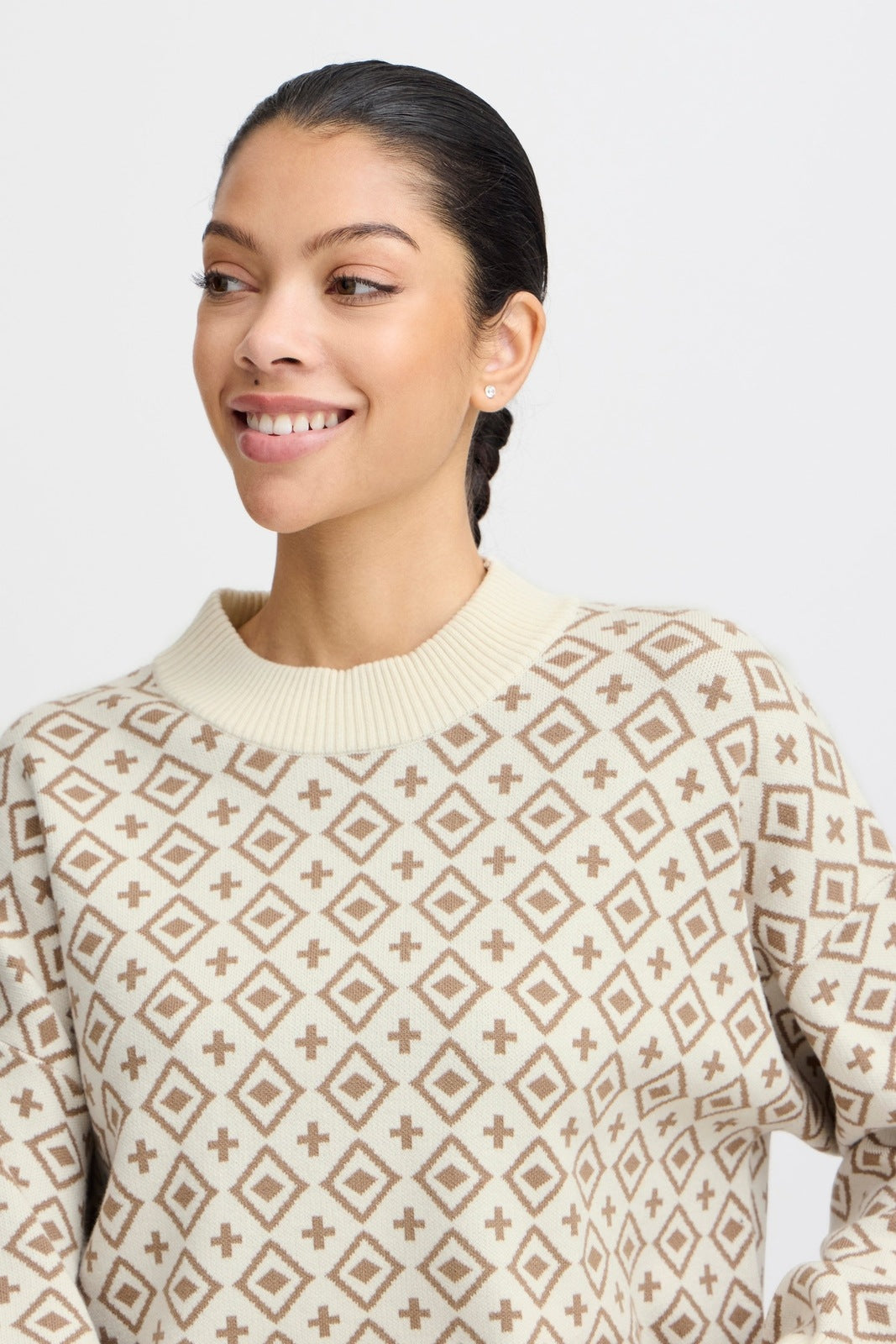 B Young Miran Knit Jumper - Sepia Tint Mix 3 Shaws Department Stores