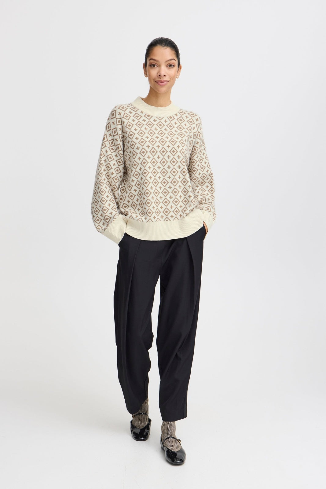 B Young Miran Knit Jumper - Sepia Tint Mix 5 Shaws Department Stores