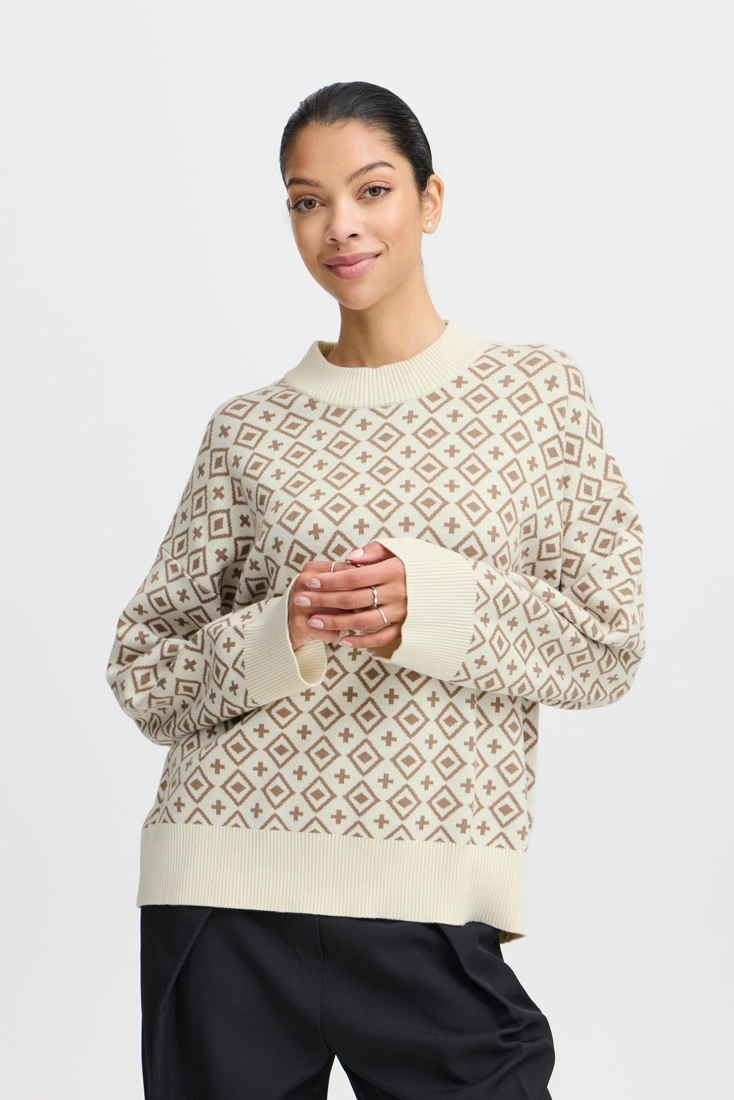 B Young Miran Knit Jumper - Sepia Tint Mix 1 Shaws Department Stores