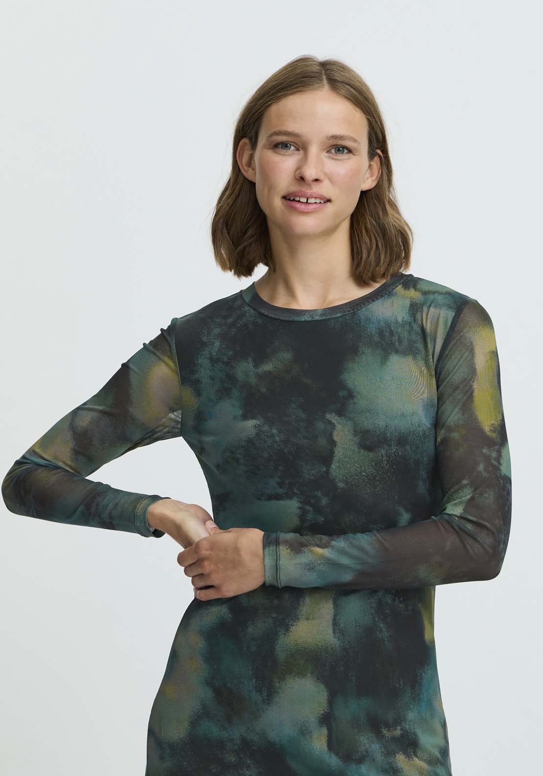 B Young Paloma Mesh Jersey Dress - Birch Blur Mix 4 Shaws Department Stores