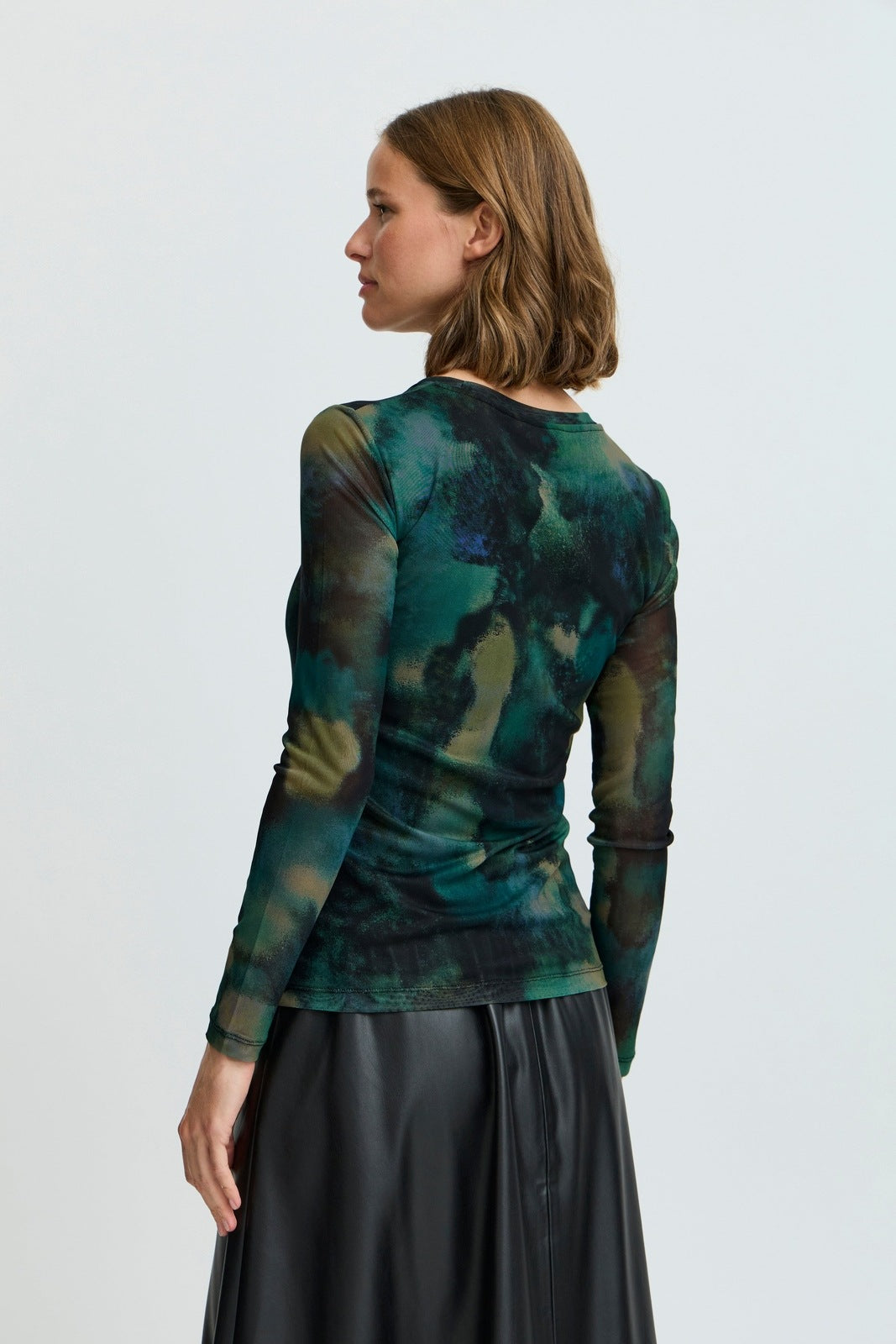 B Young Paloma Mesh Long Sleeve T-Shirt - Birch Blur Mix 5 Shaws Department Stores