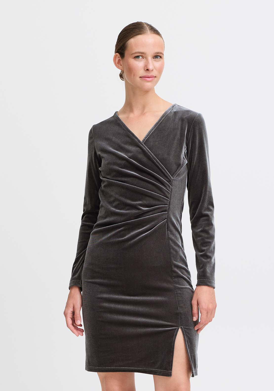 B Young Perlina Wrap Dress - Asphalt 2 Shaws Department Stores