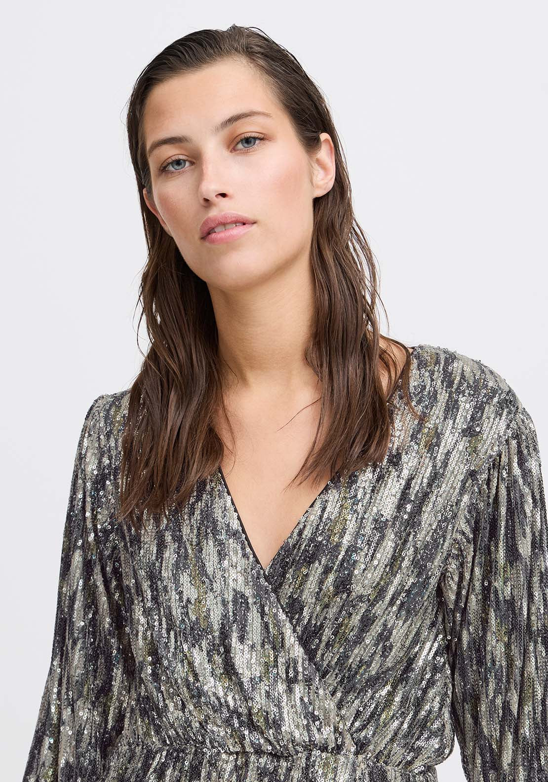 B Young Solia Dress - Cement Camo Mix 4 Shaws Department Stores
