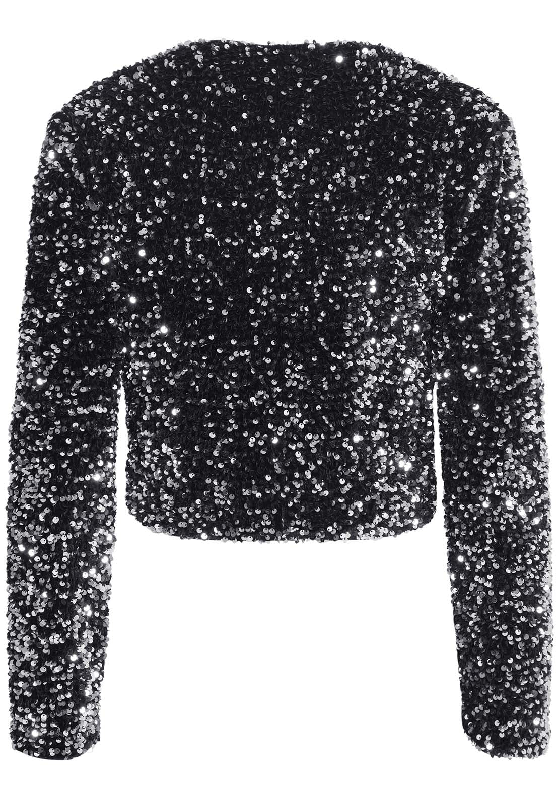 B Young Paillet Bow Jacket - Silver Sequin Mix 4 Shaws Department Stores