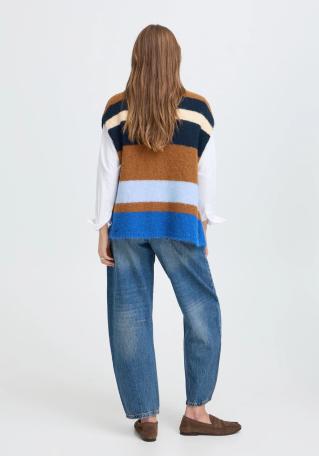 Millers Stripe Vest - Sepia Mel Stripe