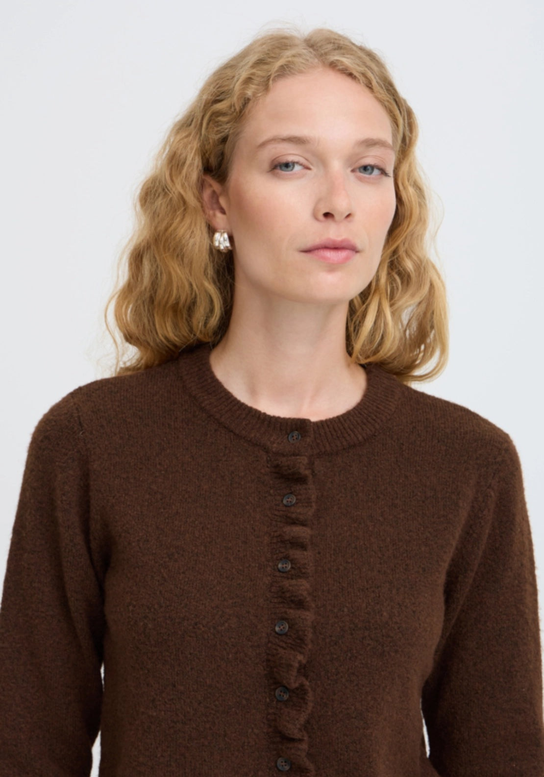 Ofira Frill Cardigan - Potting Soil Melange