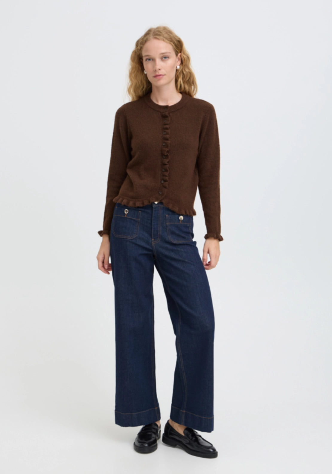Ofira Frill Cardigan - Potting Soil Melange